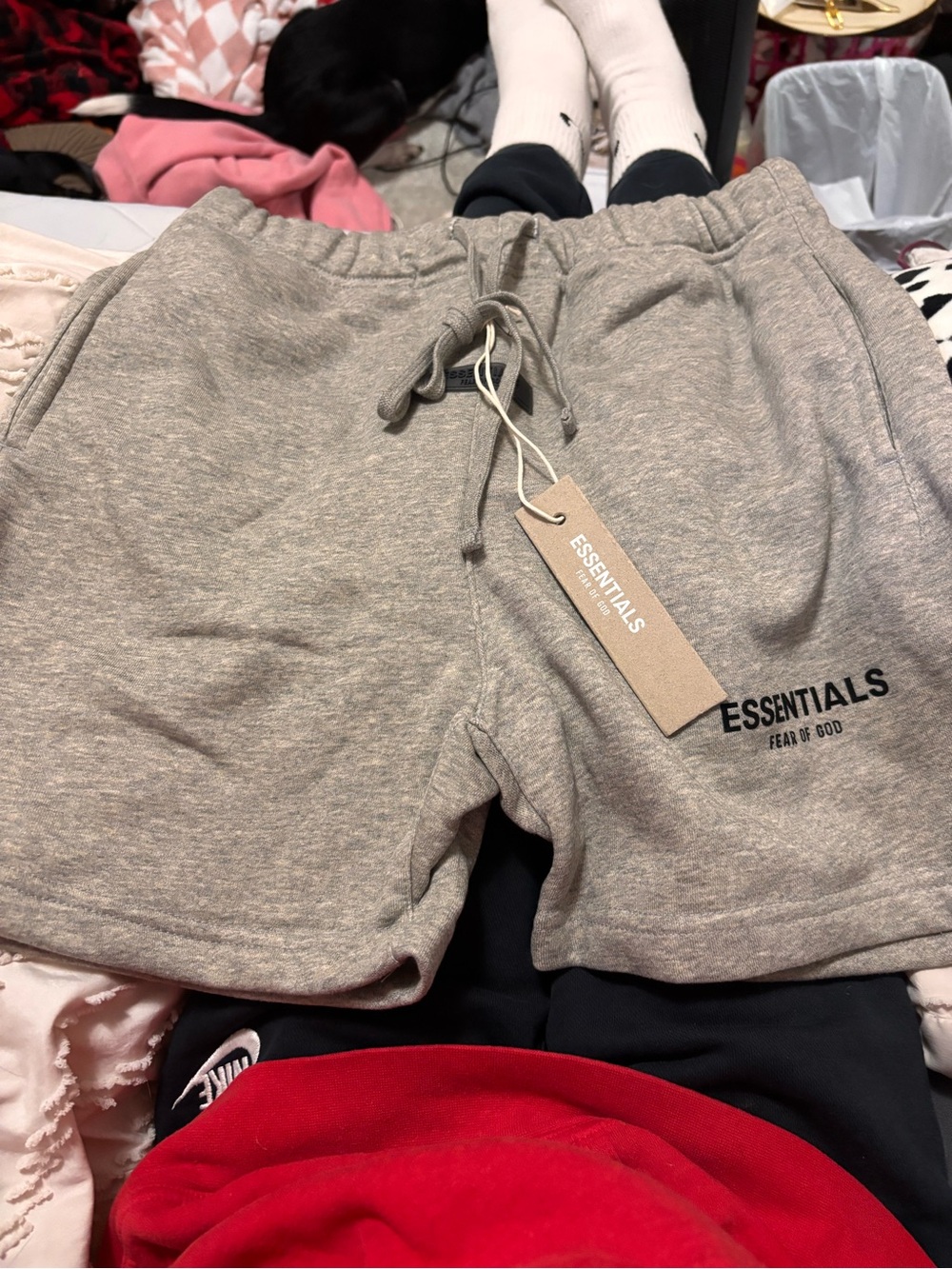 ESSENTIALS Light Heather Grey Sweatshorts